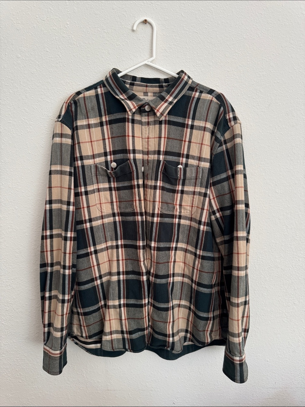 Madewell Black and Beige Plaid Button-Down Shirt